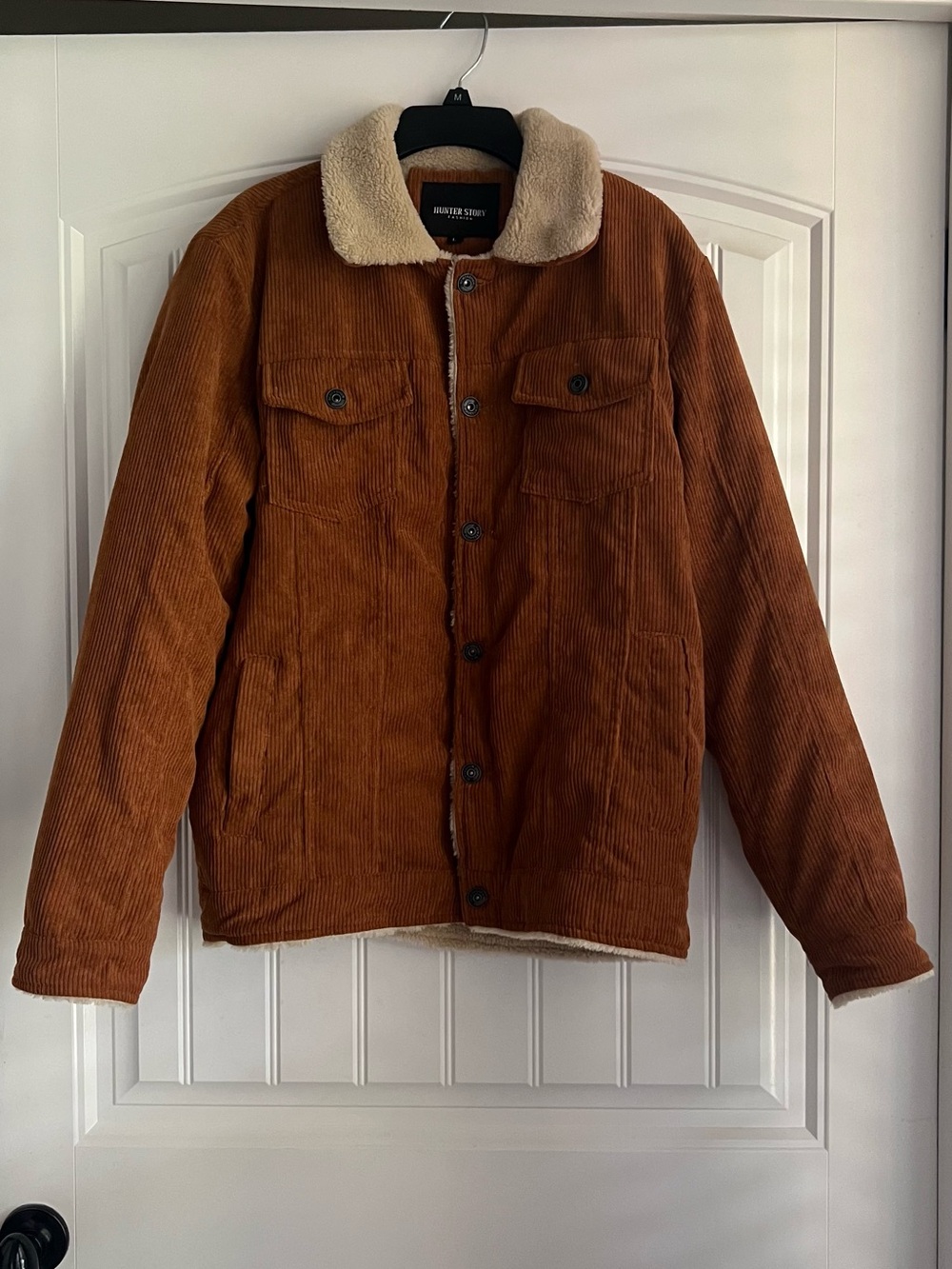 Corduroy Sherpa-Lined Jacket in Brown -
